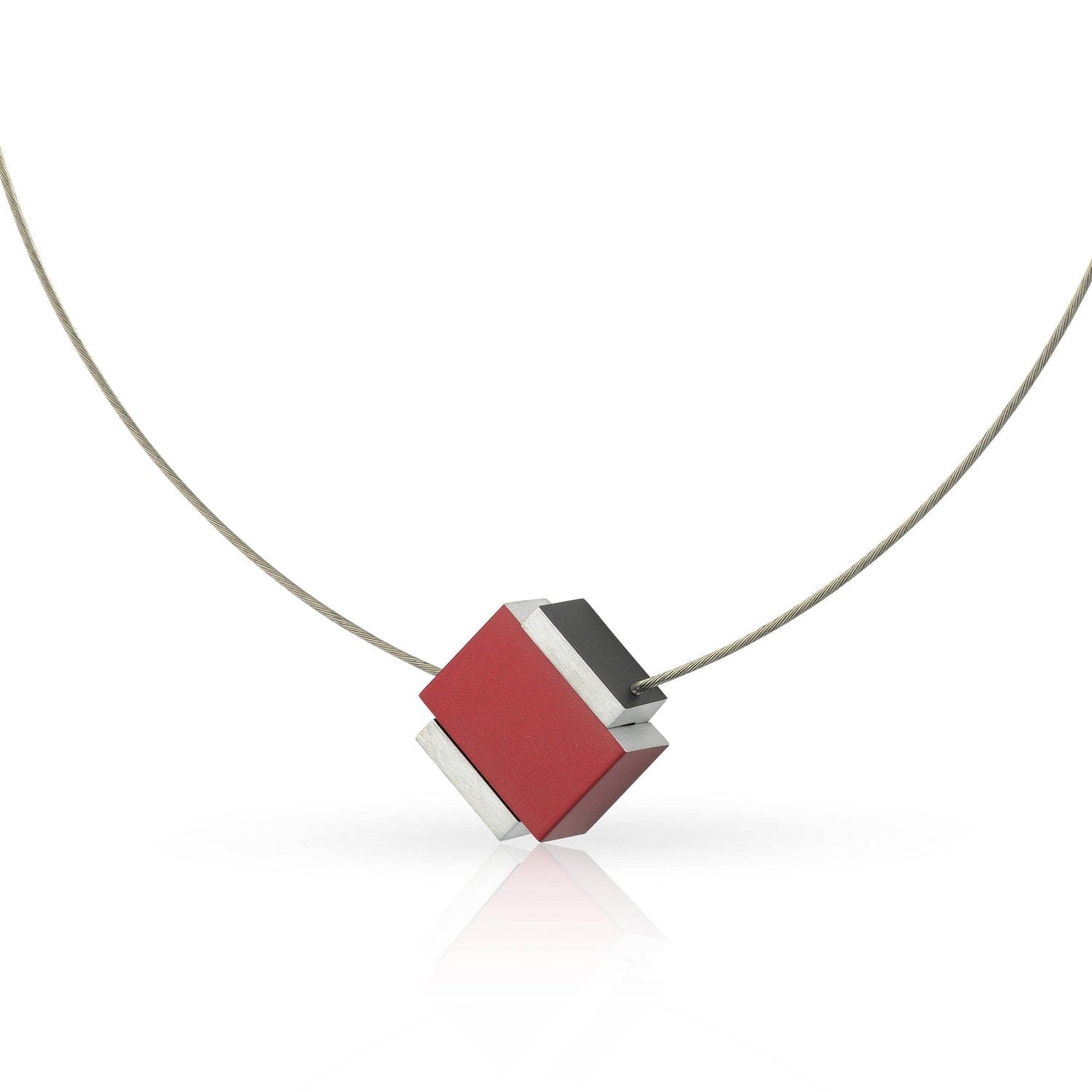 Ketting JUNA rood & zwart | C288ZR
