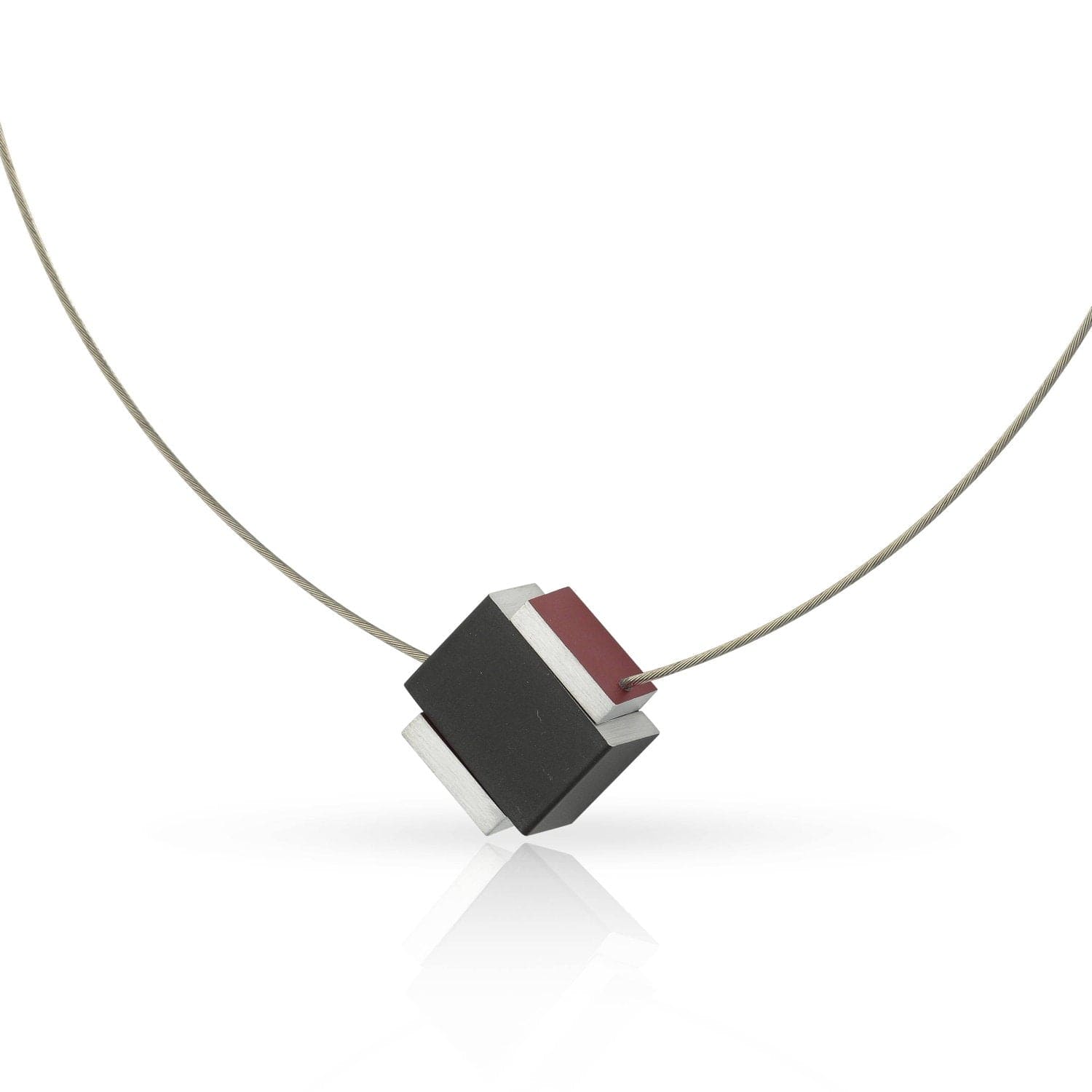 Ketting JUNA rood & zwart | C288ZR