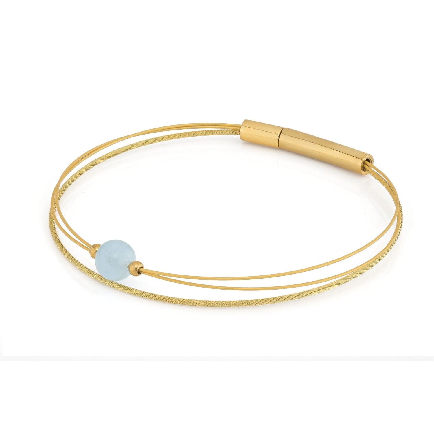 Thinking of You edelsteen armband Aquamarijn goudkleur | A721GG