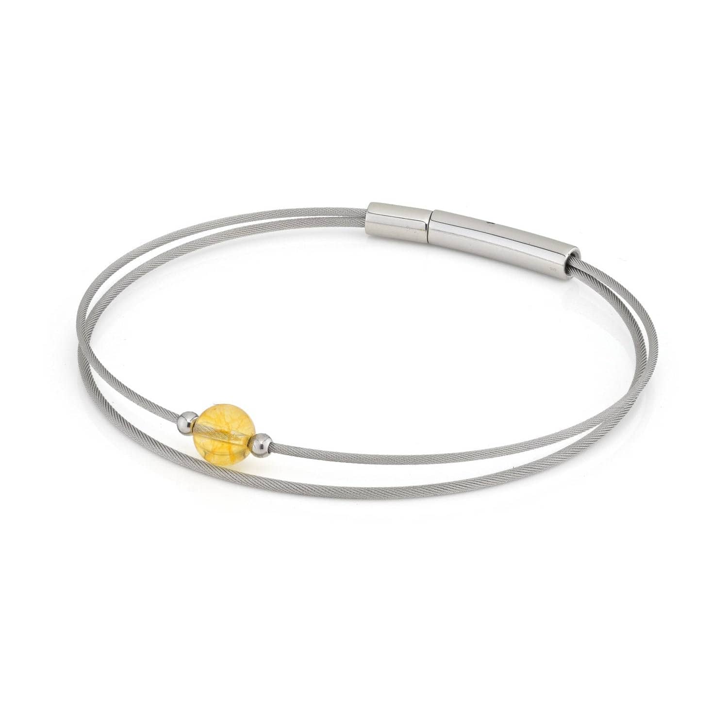 Thinking of You edelsteen armband Citrien zilverkleur | A719B