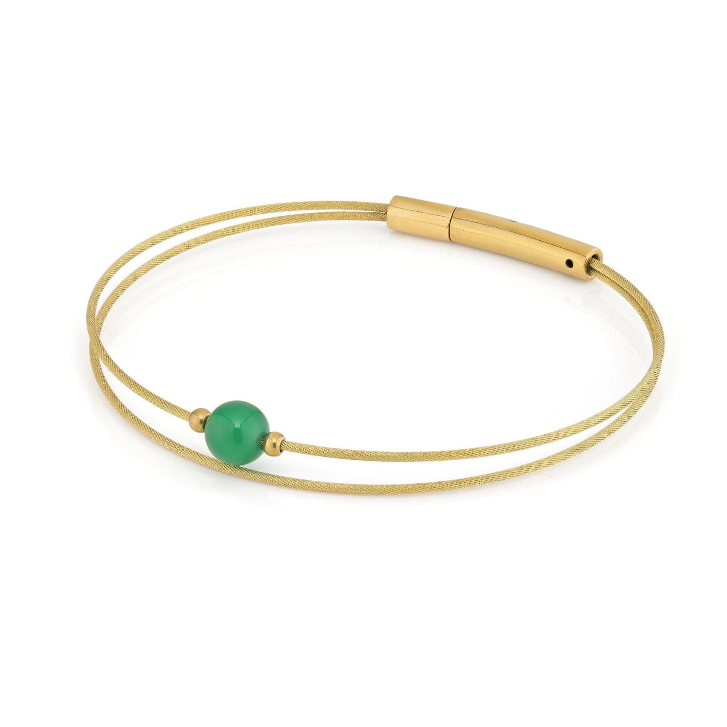 Thinking of You edelsteen armband Groen Agaat goudkleur | A722GG
