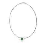 Ketting kleine bolletjes en groene bol C274GR