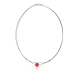 Ketting kleine bolletjes en rode bol C274R