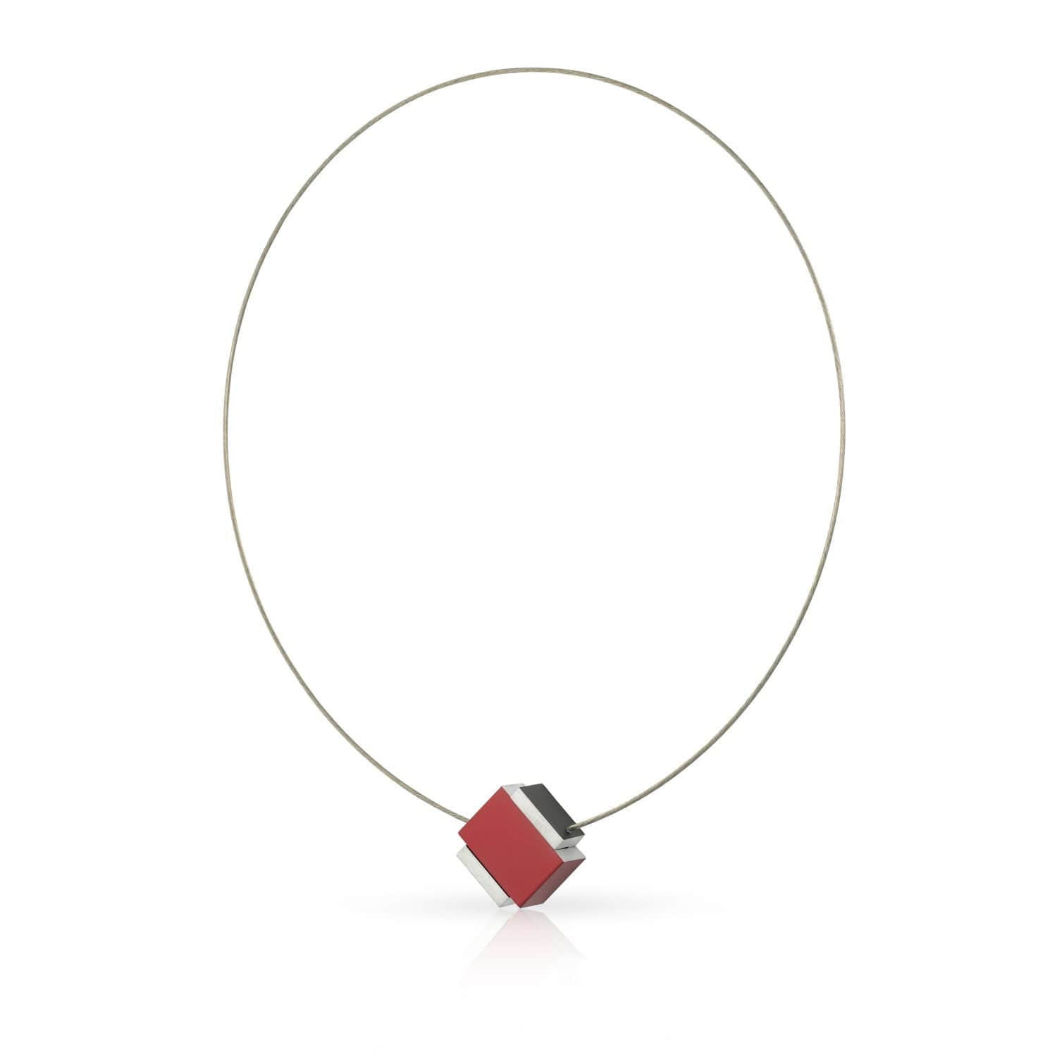 Ketting JUNA rood & zwart | C288ZR