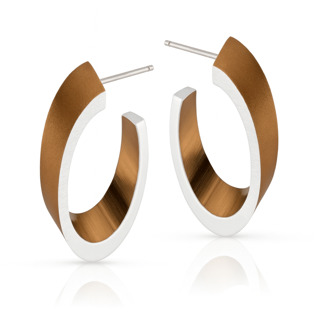Ovale creolen OLIVIA bronze | handgemaakte oorbellen | CLIC by Suzanne