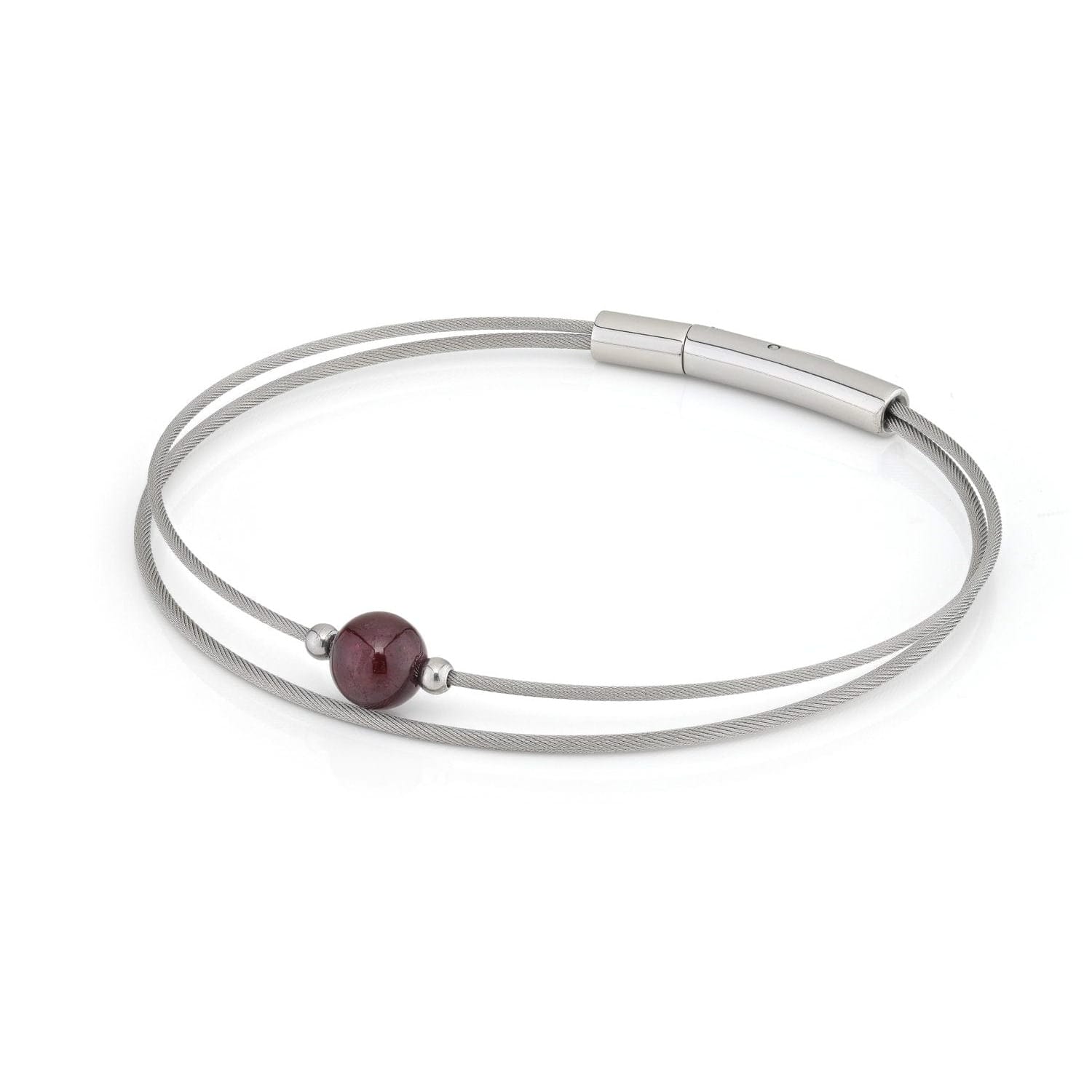 Thinking of You edelsteen armband Granaat zilverkleur | A718B
