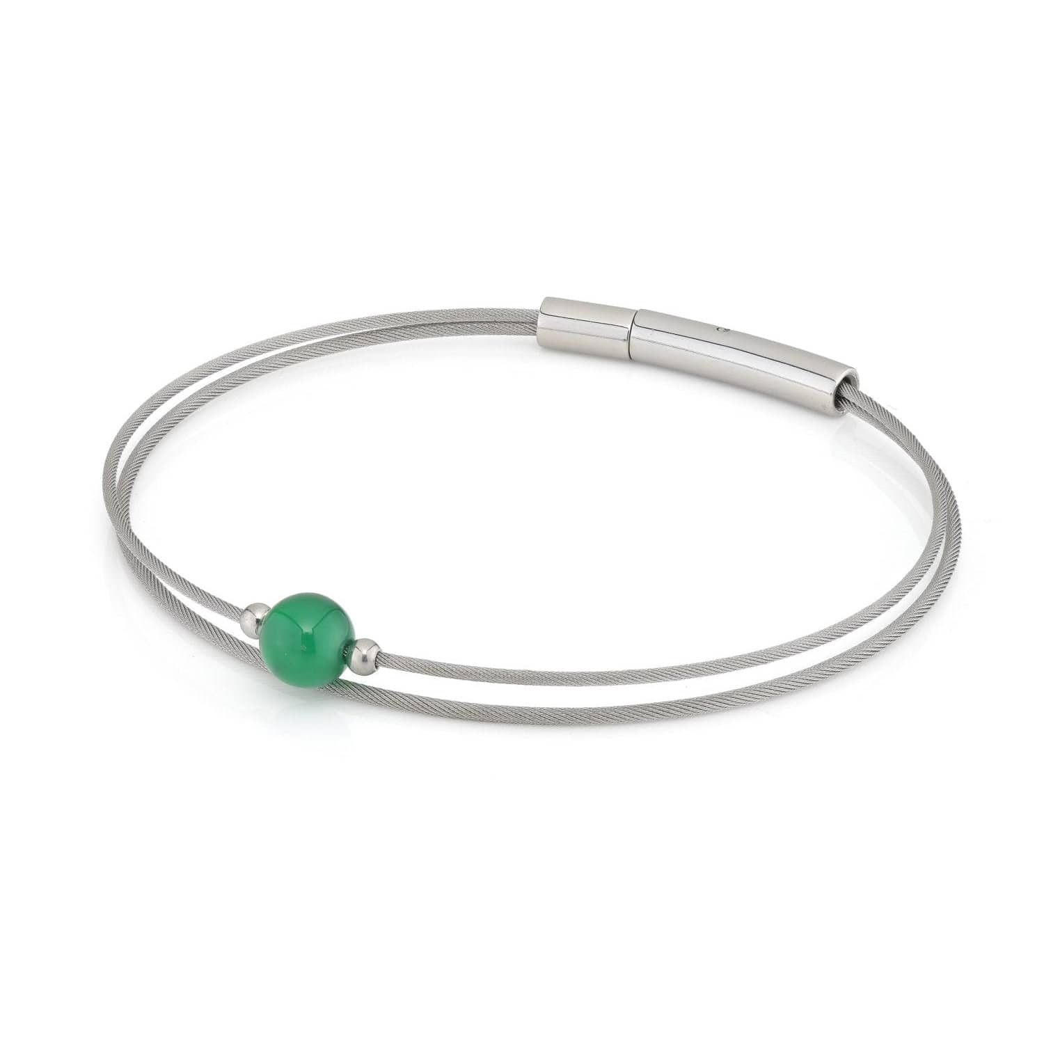 Thinking of You edelsteen armband Groen Agaat zilverkleur | A722B