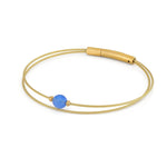 Thinking of You edelsteen armband blauwe Agaat goudkleur | A714GG