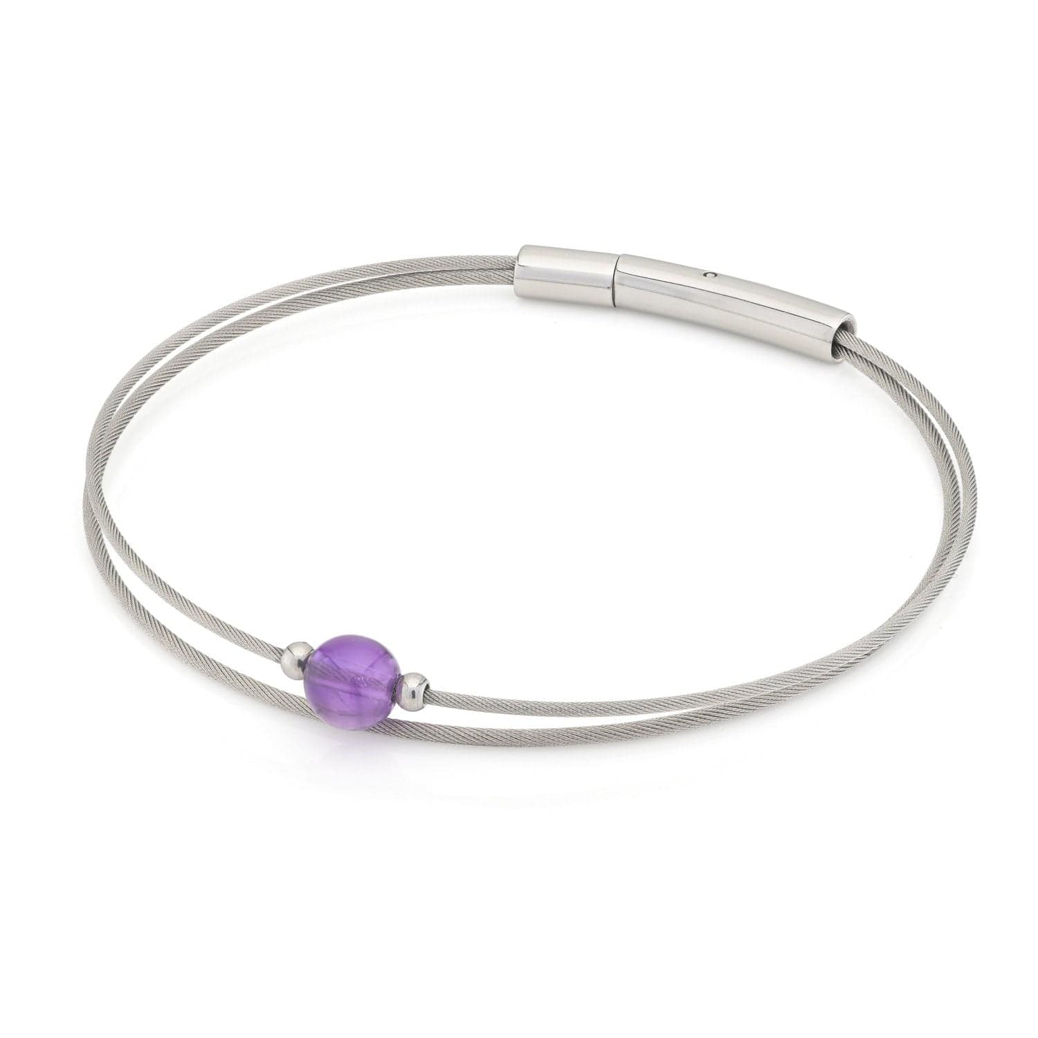 Armband edelsteen Amethist zilverkleur Thinking of You A712B | CLIC by Suzanne