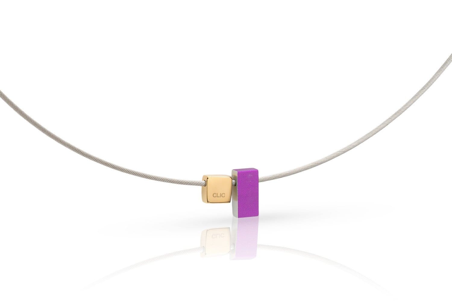 Collier van gekleurde rechthoekjes Paars C235P