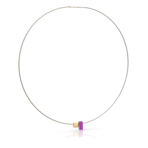 Collier van gekleurde rechthoekjes Paars C235P